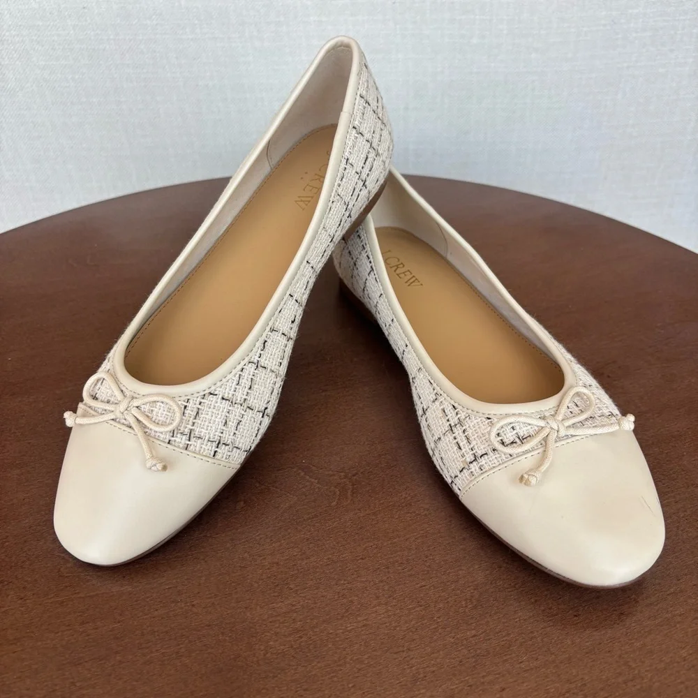 J.Crew Women's Tweed Ballet Flats, Size 7.5